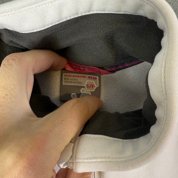 VTG Y2K Salomon white soft shell fleece lined activewear jacket womens Small - Picture 4 of 11